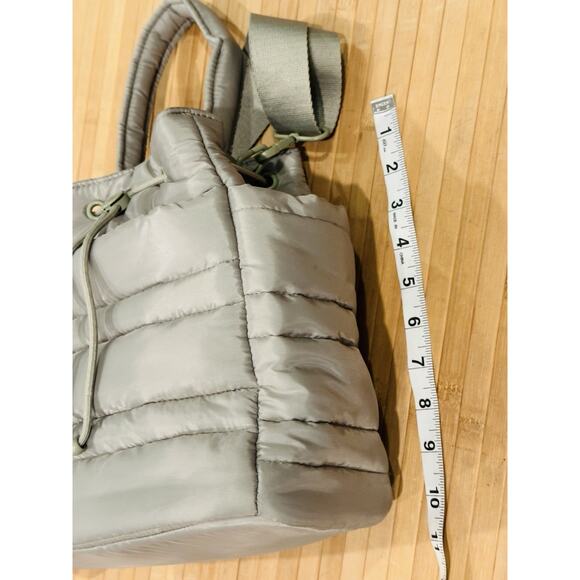 Jason Wu Puffer Nylon Drawstring Bucket Bag Beige Removable Adjustable Strap - Picture 15 of 16